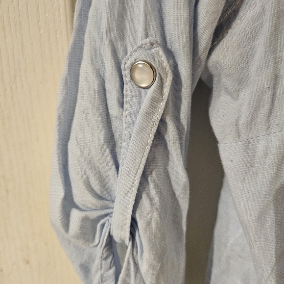 Light Blue women's button up shirt - Picture 5 of 6